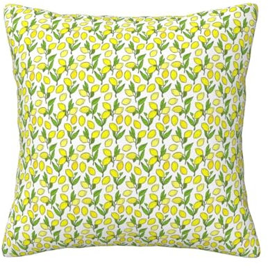 SSGVLPTO Copricuscino giallo con stampa di limoni freschi per tutte le stagioni, per camera da letto, divano, sedile auto, casa colonica, decorazione