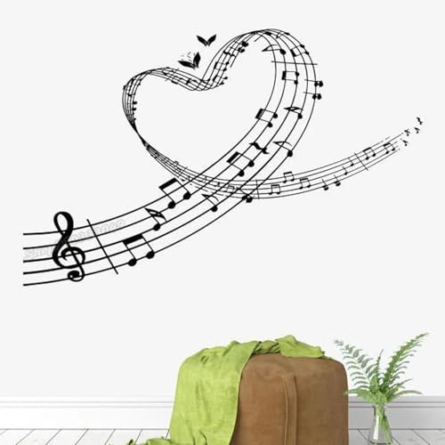ZEALPLANT Wandtattoo „Musiknoten“ aus PVC, Wandtattoo „Musik“, Wandtattoo „Musikgeräte“, Vinyl-Wandbild für Zimmer
