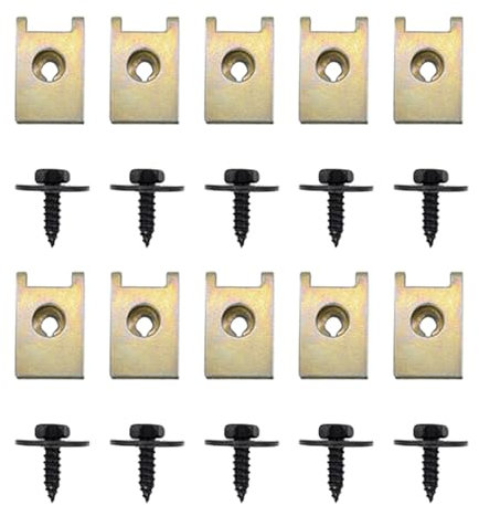 10 Sätze Karosserieschrauben,Blechmutter Set,Schraube Mutter Clip Kit,Unterboden Unterfahrschutz Schraube U Typ Schrauben,Auto Unterboden Schrauben für Radlauf-Abdeckung,Für Unterbodenschutz Auto