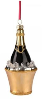 Gift Company Hänger Champagnerflasche im Kühler, schwarz/Gold