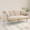 Moimhear Sofa aus weichem Samt, umwandelbar in EIN 3-Fach verstellbares Schlafsofa, robuste Metallfüße, geeignet für mehrere Szenarien im Wohnzimmer, Schlafzimmer (Beige)