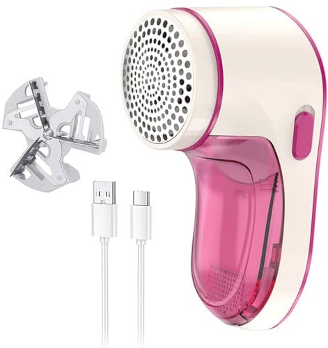 Quitapelusas eléctrico -Quitapelusas de Tela,Eliminador de Pelotillas para Ropa,Cuchillas de Acero Inoxidable,Bloqueo de Seguridad para Proteger niños,Carga USB