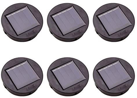Lonrtesw 6Pc Smart Garden Solar Powered Replacement Round LED Light Box Solar Battery Box Solar Cells Li-Ion Battery Charger
