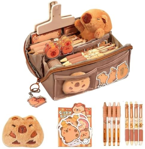 Capybara Federmäppchen, Capybara-Briefpapier-Set, Niedlichen Capybara Federtaschen Große Kapazität Mäppchen Mit Schulsachen Capybara Briefpapier Set Stiftetasche Für Junge Und Mädchen