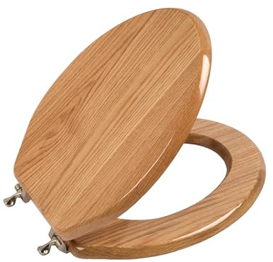 Toilet Seat, Oak Wood, Solid Wood, High Gloss Finish, PIKLiDS (Elongated)