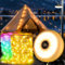 10M Camping String Lights, Waterproof Portable Outdoor String Lights with 8 Lighting Modes, USB Rechargeable 3 in 1 Camping Fairy Lights, 30S Quick Storage, String Light for Garden,Camp,Yard,Tent