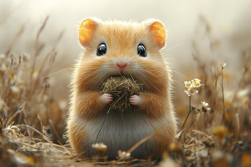 KY-link Kreuzstich-Stempel-Set, Hamstersammlung, frisches Heu, Stickerei, Basteln, Nadelspitzen-Set, Anfänger-Starter-Kits, DIY-Geschenke, 11 Ct, 3 Stränge, 40,6 x 50,8 cm
