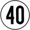 Cartello di velocità | lamiera | goffrata | 40 km/h | cartello di velocità | velocità massima | ritmo | sicurezza | trattore | trattore | rimorchiatore