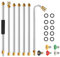 Ensemble de rallonges de pistolet de nettoyeur haute pression avec 5 embouts de buse, 6,35 mm, lance de nettoyeur électrique, extension de toit, outil de nettoyage de gouttière
