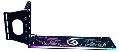 FIRSTXIU Support vertical pour cartes graphiques PCI-E Riser PC avec LED 5 V 3 broches RGB aura 12 V RVB