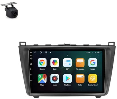Radio Android 15 para Mazda 6 GH 2007-2012 | Android Auto/Carplay Inalámbrico | GPS WiFi BT | Pantalla Táctil 9 | FM USB Control Volante Pantalla Dividida(2+64G)
