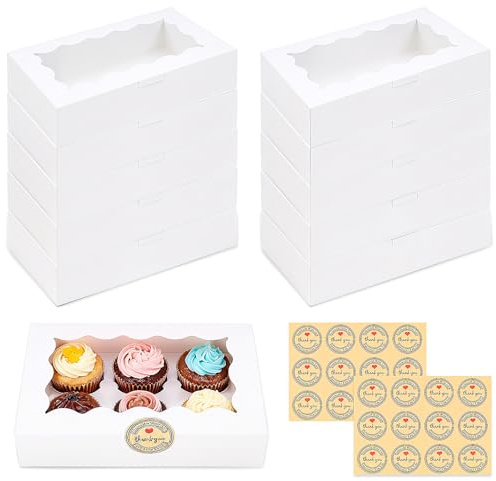 Jokureao 24Pcs Cookie Boxes, White Bakery Boxes with Clear Window, Small Cookie Boxes for Gift Giving, Treat Boxes for Pastries, Wedding & Party Dessert Packaging