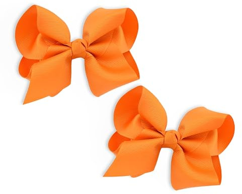 Lot de 2 pinces à cheveux orange avec nœuds à cheveux pour femmes, joli nœud orange avec pinces pour filles, accessoires pour cheveux pour la maternelle, unisexe, enfants, Noël, Saint-Valentin, Pâques