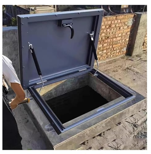 Skylights Roof Windows Cellars Exit Cover with Hydraulic Rod Crawl Space Access Door Residential Building Rooftop(60x60cm/1.97x1.97ft)