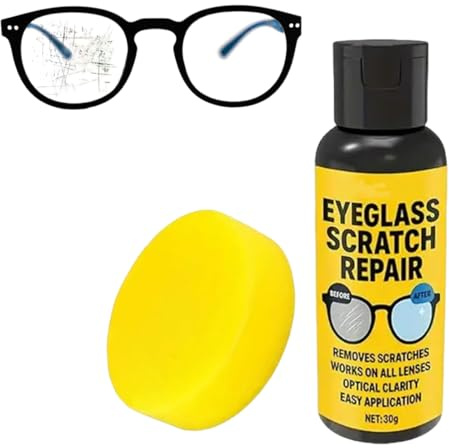 Teegxddy Brillenglas Reparatur Spray, Glas Kratzer Entferner, Glasspray Zum Entfernen von Kratzern, Spiegel Politur Reiniger, Reinigungsspray Entferner Kratzer für Brillengläser (1PC)