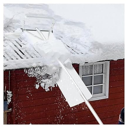 WJJKJH Roof Rake Snow Removal Tool, 20/30FT Adjustable Telescoping Roof Shovel With Slide Cloth,Roll Wheels, Anti-Slip Handle, Use For Ranch House,Cottage(30ft)