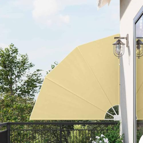 Windschutz Terrasse, Balkon Sichtschutz Sand 140 x 140 cm Stoff für Balkon, Terrasse, Garten