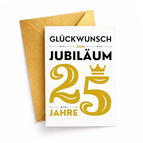 Palanemo Glückwunschkarte 25 Jahre Dienstjubiläum Firmenjubiläum Arbeitsjubiläum Jubiläumskarte