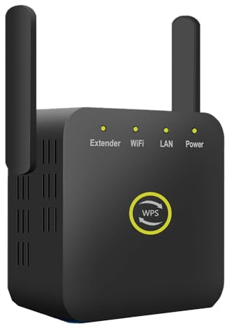 2026 WiFi Extender Signal Booster - 2.4GHz 300Mbps WiFi Booster for Home, Covers Up to 9999 Sq. Ft, Easy Setup, Ethernet Port & Access Point, Stable Internet Performance with 60+ Devices(Black)
