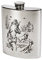 Wentworth Pewter- Shooting Pewter Kidney Flask,Hip Flask, Spirit Flask, 6oz Capacity, Hunting Scene