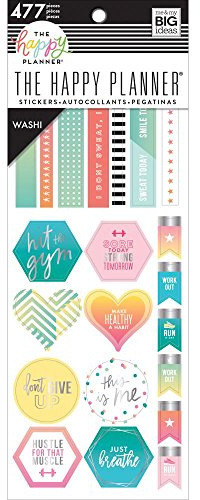 Create 365 Planner Washi Tape Fitness Stickers