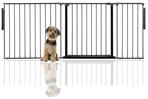 Bettacare Premium Multi Panel Flexible Pet Barrier, up to 200cm Wide, Black, 70cm High, Dog Barrier for Pets Dogs and Puppy, Puppy Barrier suitable for Indoor and Outdoor use, Easy Installation