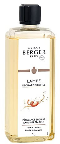 Maison Berger - Refill Lampe Berger Pétillance Exquise - Gebrauchsfertig - Reinigt und beduftet - Feine, gleichmäßige und langanhaltende Beduftung - 1l