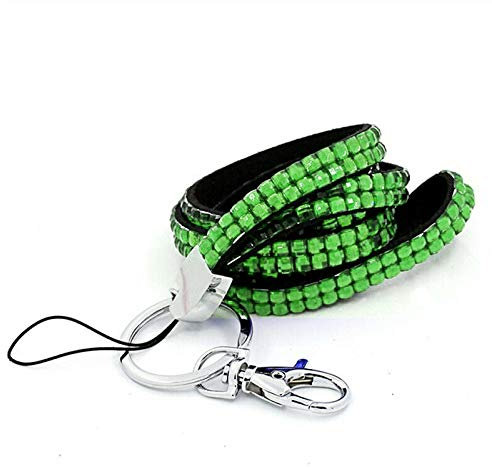 Powertool Lanyard Strap, Bling Strass (Breakaway) Lanyards für ID Card & Key Badge Halter, Handyhüllen, USB-Halter, Memory Stick-Halter, 8 Farben, grün