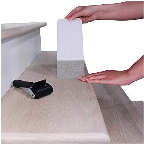 Antirutschstreifen Treppe Set rutschfest Stufenmatten Transparent Rutsch Streifen Treppenstufen Matten Rutschschutz 15 Rollen Transparente Antirutschstreifen mit Installationsrolle (15x60cm)