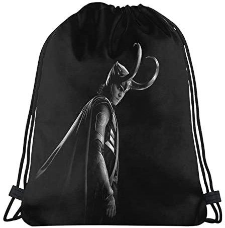 Loki Sporttasche mit Kordelzug, Schwarz / Weiß
