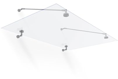Palram Canopia by Vordach für Haustür Taurus 1500 Pultvordach 150 x 90 cm Silber Sonnenschutz Haustürvordach inkl. Regenrinne