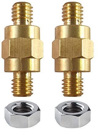 Ampper 3/8-16 Brass Stud Side Post Battery Terminal Bolt, Standard Battery Side Post Extender Stud Compatible with GM Post, Pack of 2