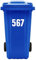 Pack of 4 Plain Wheelie bin Numbers (1 to 999) White bin Numbers 17cm Large Number Stickers Waste Bin Decals Self Adhesive Waterproof Vinyl PBN08 (height 17 cm (or) 7 inchs)