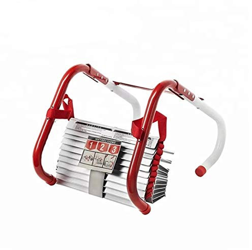 Feuerleiter, 10 Meter Robuste Langlebige Rettungsleiter & Sicherheitsleiter mit Edelstahlhaken | Aluminiumlegierung + Nylon Strickleiter - 454 kg Belastbarkeit - für Flucht aus Fenster Und Balko