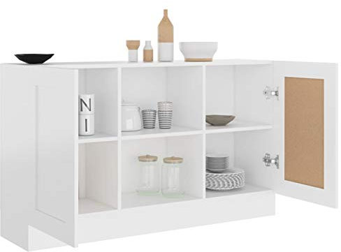 Tidyard Buffet de Salon Buffet de Cuisine Buffet Commode Armoire de Rangment Blanc 120x30,5x70 cm Aggloméré