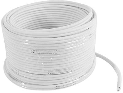 Rockville Marine 14G50 14 Gauge 50 Ft Tinned OFC Copper Speaker Wire, White, Marine-Grade Jacket, Super-Flex, Printed Markers, for Boats, RVs, and Outdoor Audio