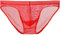 lclvld Slips pour Hommes Slips Taille Basse sous-vetements Sexy Slips Transparents Sexy Slips en Soie glacee sous-vetements Respirants, Taille 2XL Rouge