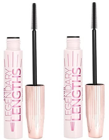 Avon 2x Mascara schwarz Legendary Lengths a 10ml neues kegelförmiges Bürstchen kein Verschmieren, Abschuppen, Verklumpen hält den ganzen Tag