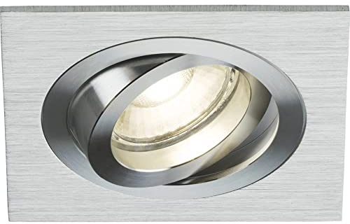 Knightsbridge GU10 Ambar Single Tilt Square Downlight Brushed Chrome
