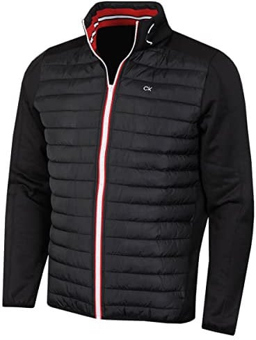 Calvin Klein Mens CK Hybrid Jacket - Black/Red - XL