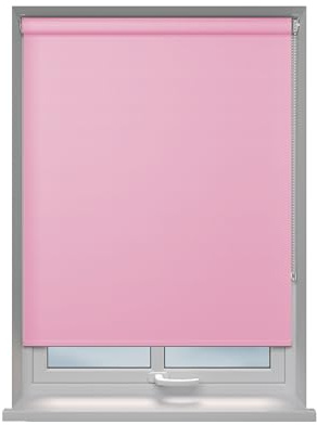 Home In Style 4U Roller blinds Thermal Blackout Roller blind - Trimmable UV Protection Child Safe Home Office Window Blinds Easy Fit Room Darkening shades Pink Blind 90cm wide x 165cm drop