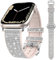 Kamita Bling Cinturino Compatibile con Apple Watch 38mm 40mm 41mm per Ragazze e Donne, Regolabile in Diamante Silicone Strap per Apple Watch Series (Argento)