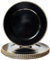 UOEKCS Black Charger Plates with Beaded Rim, 13 Round, Set of 6 Plastic Dinnerware Chargers for All Occasions