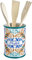 Baroni Home Löffelhalter aus Keramik mit Schöpflöffeln, bunt, strapazierfähig, Linie Capri, 11 x 11 x 25 cm