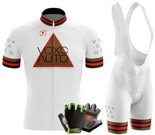 Herren Kurzarm Fahrrad Trikot Set,Rennrad Trikot Herren Set, Herren Fahrradtrikot + Halbfinger Sommer Fahrradhandschuhe (M,Typ-10)