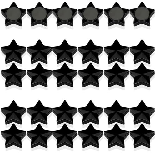 PYJLBX Magnete für Magnettafel,30 Magnet Kühlschrankmagnete Kühlschrank Magnete Mini Magnete Klein Whiteboard Magnete Magneten Starker Halt Tafelmagnete,für Whiteboard,Pinnwand,Küche (Sterne,Schwarz)