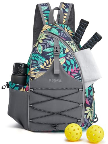 G4Free Pickleball-Tasche, Pickleball-Rucksack für Frauen und Männer, verstellbare Umhängetasche mit wasserdichter Tasche/Zaunhaken