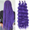 Ocean Wave Crochet Hair 24 pollici, 3 confezioni da 3 ciocche di capelli ricci sintetici per donne (viola, 24 pollici)