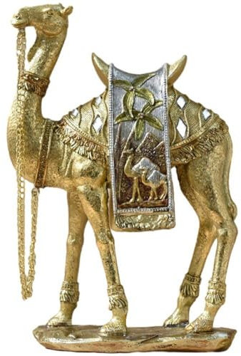 Tsffae Vintage-Kamel-Statue, Goldenes Kamel, Reichtum, Sammlerfigur, Glücksbringer, Tierstatuen, Ornament, Skulptur Für Zuhause, Büro, Tischdekoration