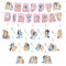 Luchild Geburtstag Deko Mädchen Rosa Blue- y Bunting Girlande Hängende Deko Geburtstagsdeko Dog Swirl Decorations Happy Birthday Banner Partyzubehör für Kindergeburtstag Dog Thema Party Supplies Deko